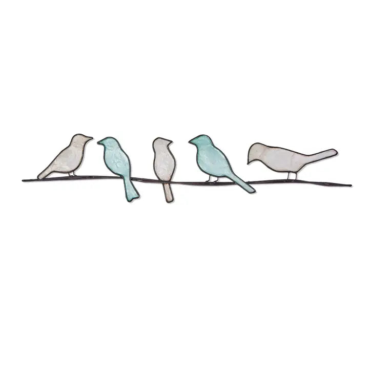 Birds On A Wire Wall Decor | Capiz & Metal