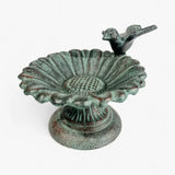 Iron Pedestal Sunflower Bird Bath and Feeder