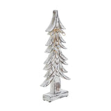 Timber Tidings Distressed White Wooden Tree | 17x7.5x2