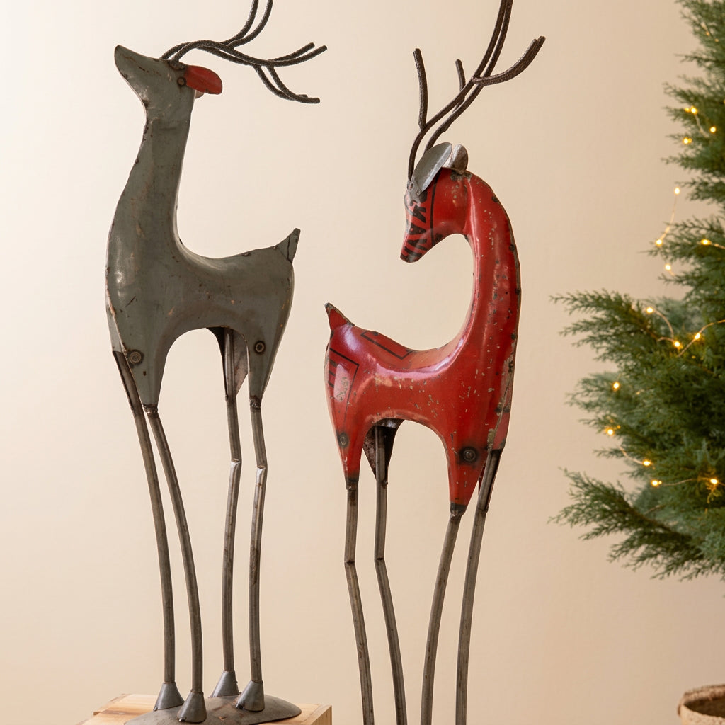 Recycled Iron Deer | Set of 2