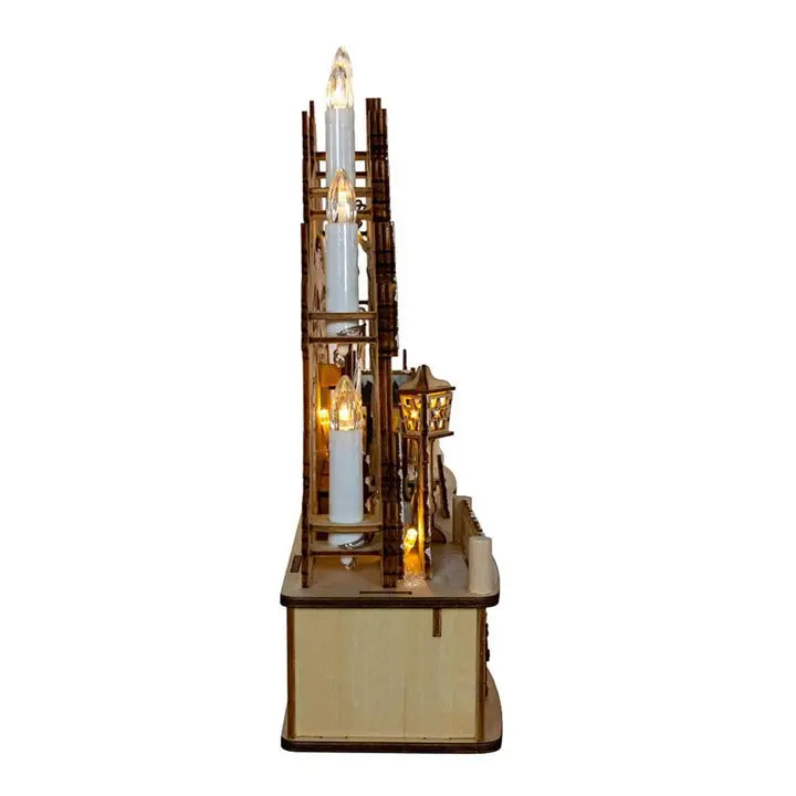 Bo Lited Xmas Village W/Candle | 17.72"
