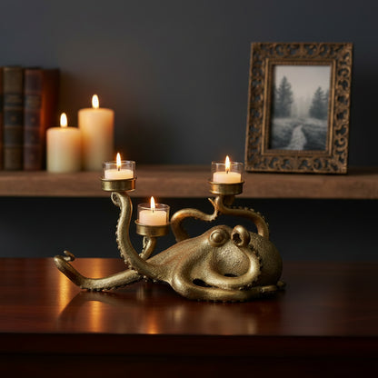 Gold Octopus Votive Holder
