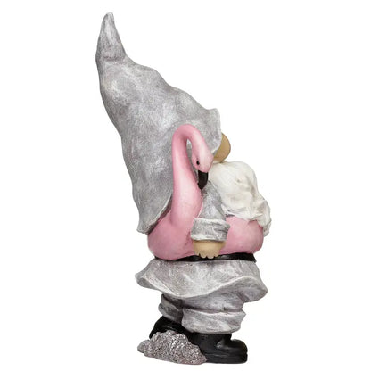 Summer Gnome with Flamingo Floaty Statue