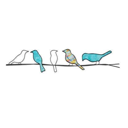 Birds On A Wire Wall Decor | Capiz & Metal
