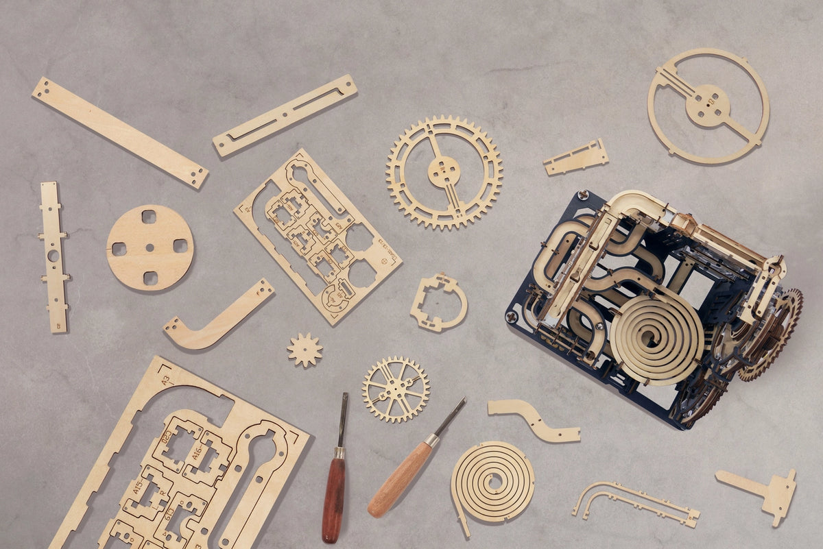 Marble Night City Mechanical Wood Model