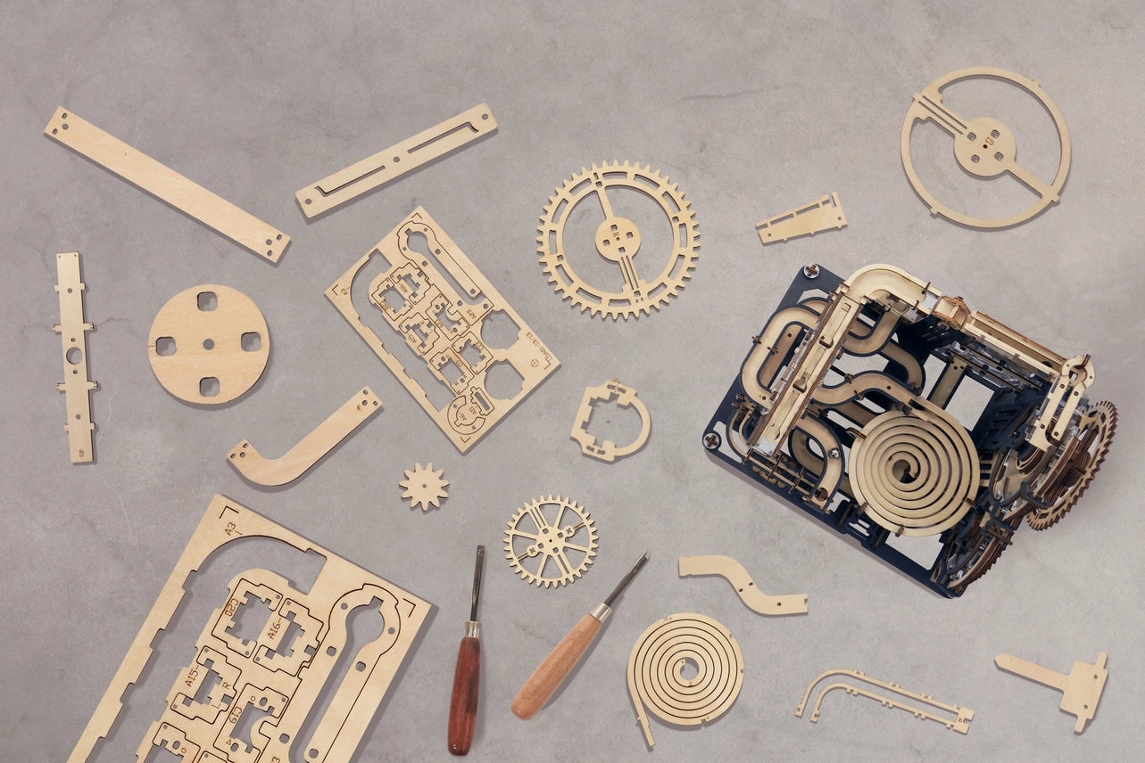 Marble Night City Mechanical Wood Model
