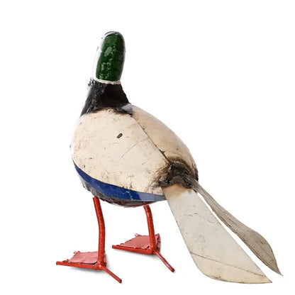 Mallard Duck Recycled Metal Sculpture Garden Art