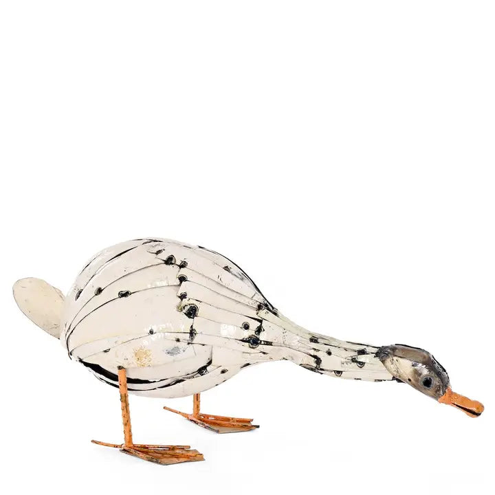 Curious Goose Recycled Metal Sculpture