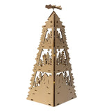 Bo Led Lighted Half Tower Village Scene & Santa | 21.25"