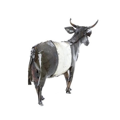 Mini Recycled Oil Drum Milk Cow Sculpture