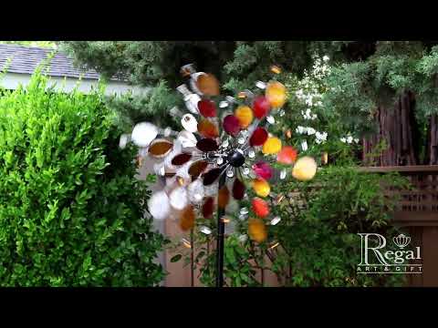 24" Rotating Wind Spinner - Jeweled Metallic