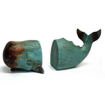 Sperm Whale Bookend Set of 2