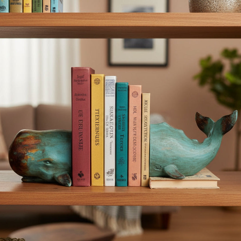 Sperm Whale Bookend Set of 2