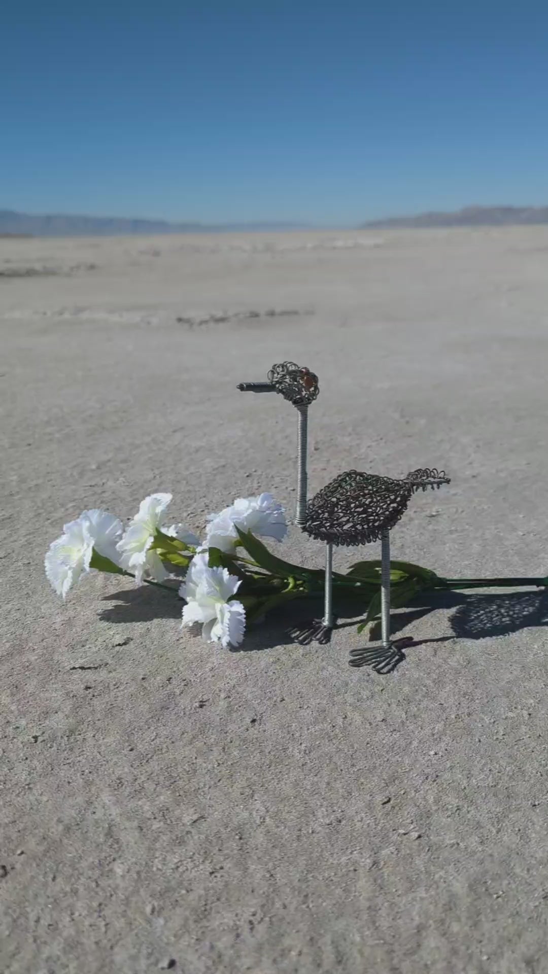 Small Kenyan Recycled Wire Curlicue Ostrich