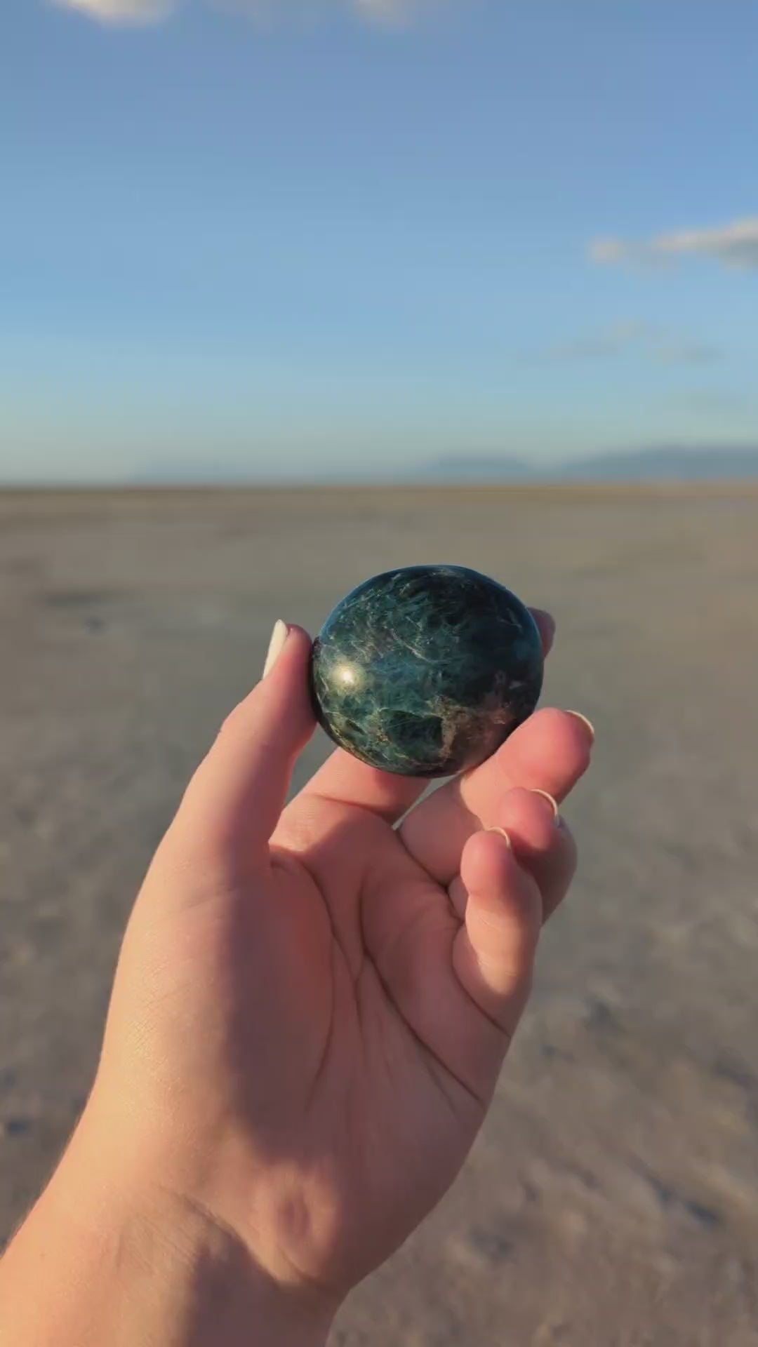 Blue Apatite Palm Stone