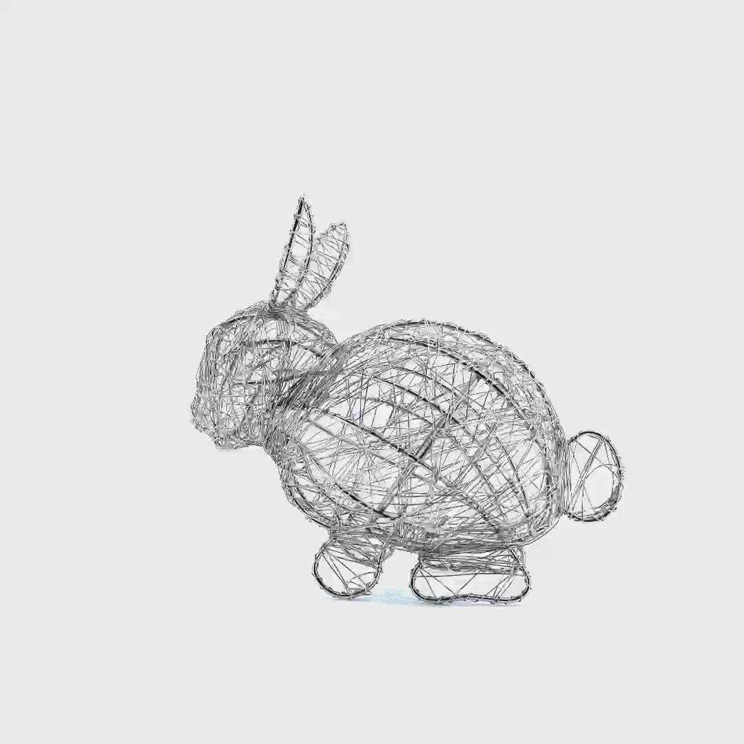 Silver Wrapped Wire Bunny