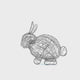 Silver Wrapped Wire Bunny