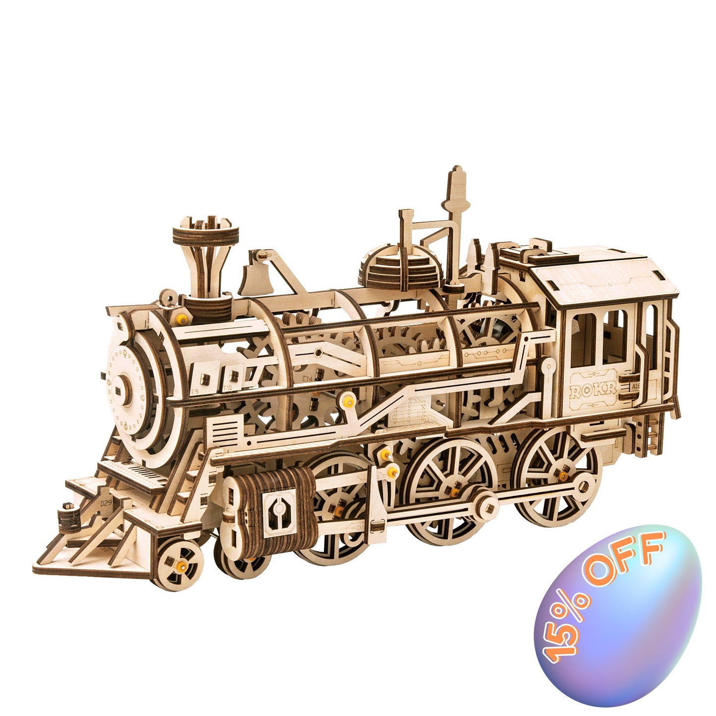 Locomotive Mechanical 3D Wooden Train