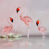 Glass Pink Flamingo | Set of 3