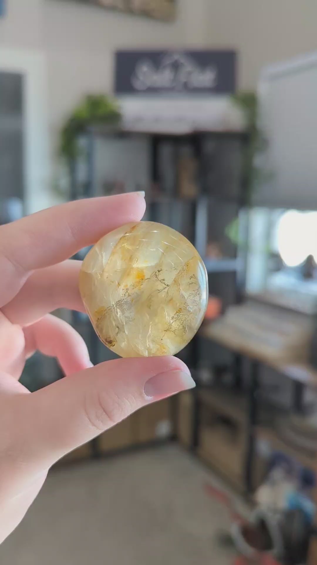 Yellow Hematoid Palm Stone