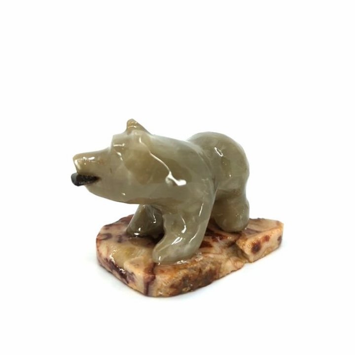 2'' Marble Bear with Fish