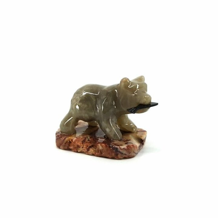 2'' Marble Bear with Fish