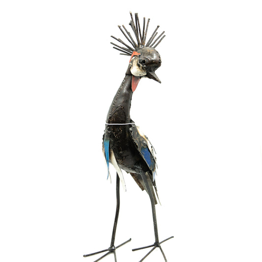 Recycled Metal Short Crowned Crane
