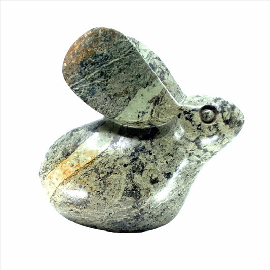 Hand Carved Green Serpentine Stone Rabbit