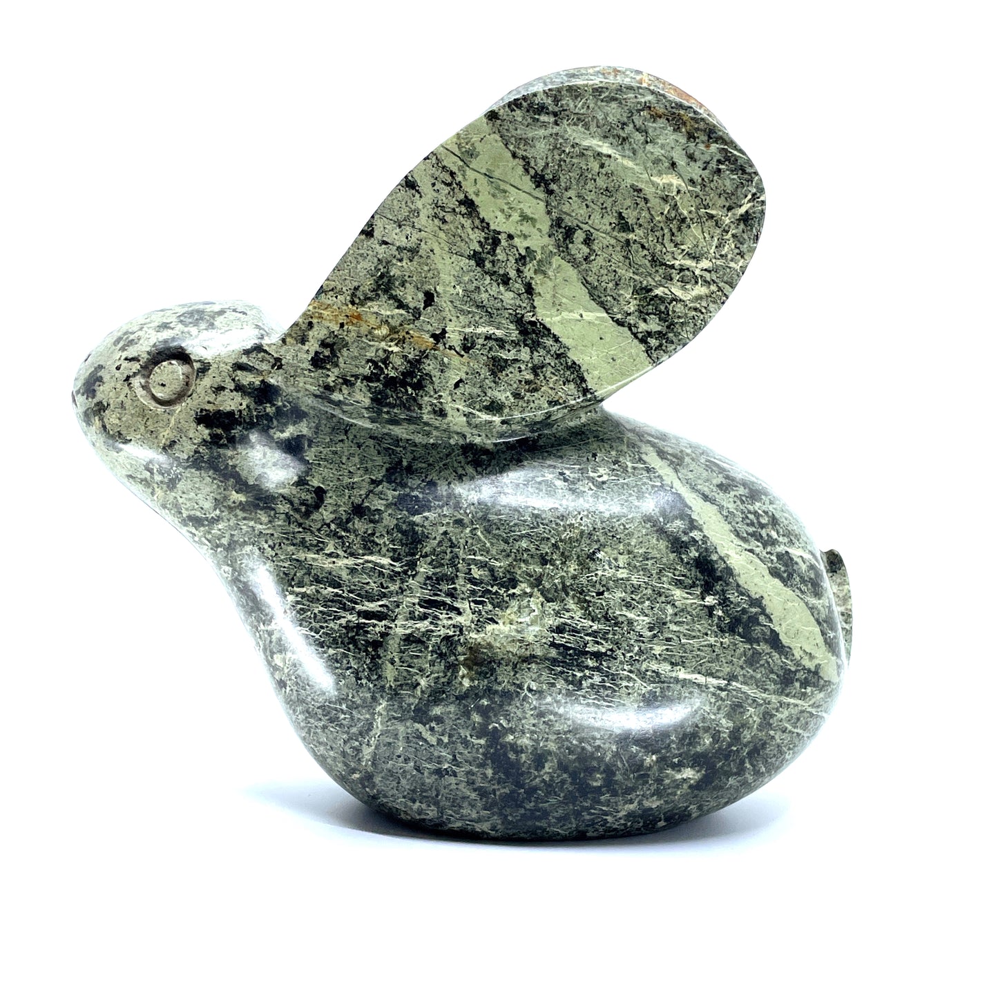 Hand Carved Green Serpentine Stone Rabbit