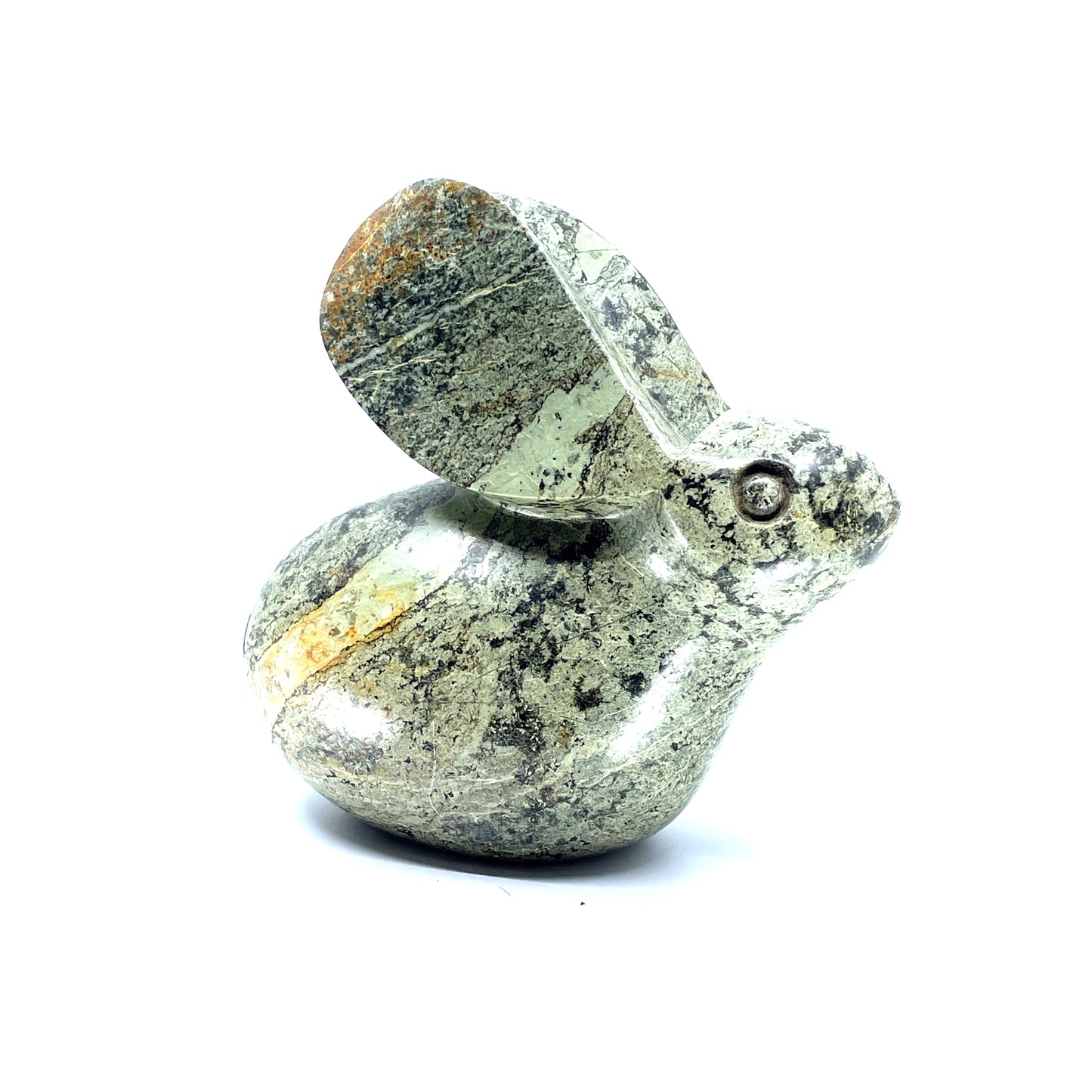 Hand Carved Green Serpentine Stone Rabbit