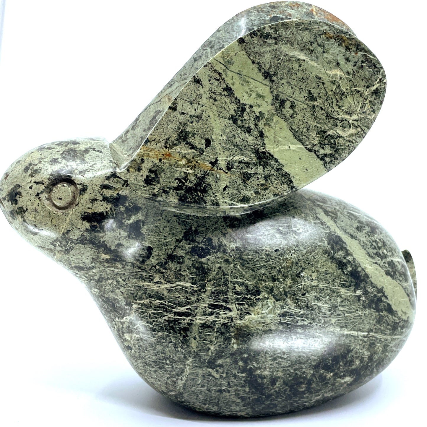 Hand Carved Green Serpentine Stone Rabbit