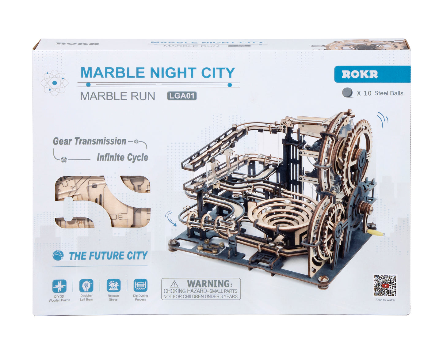 Marble Night City Mechanical Wood Model