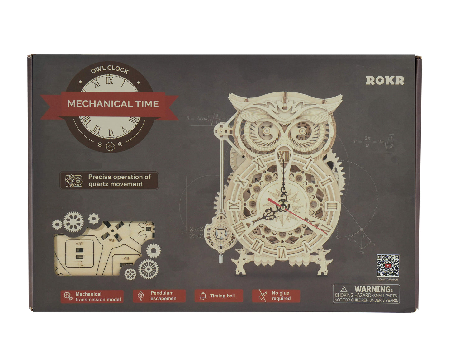 Mechanical Owl Clock 3D Wooden Puzzle