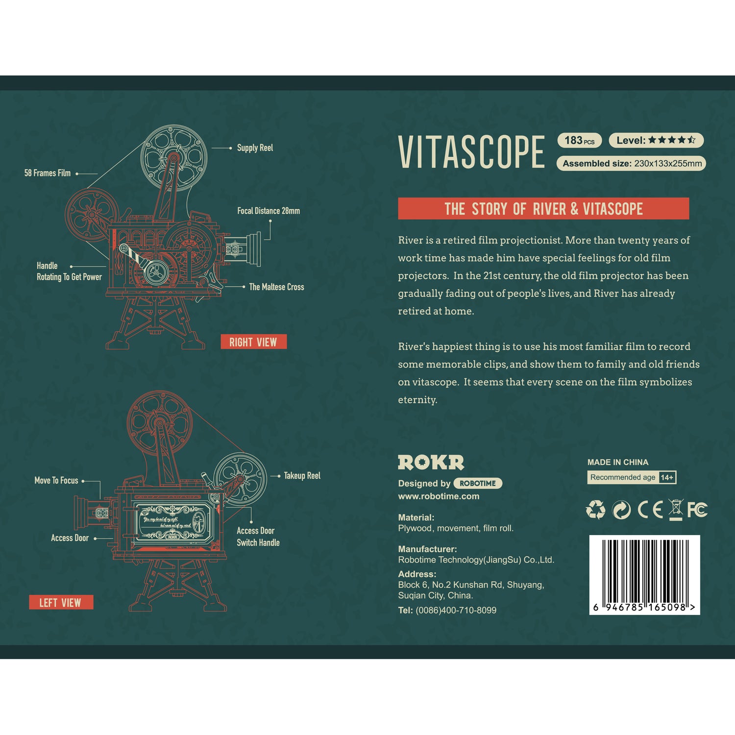 Vitascope Mechanical Wooden Movie Projector