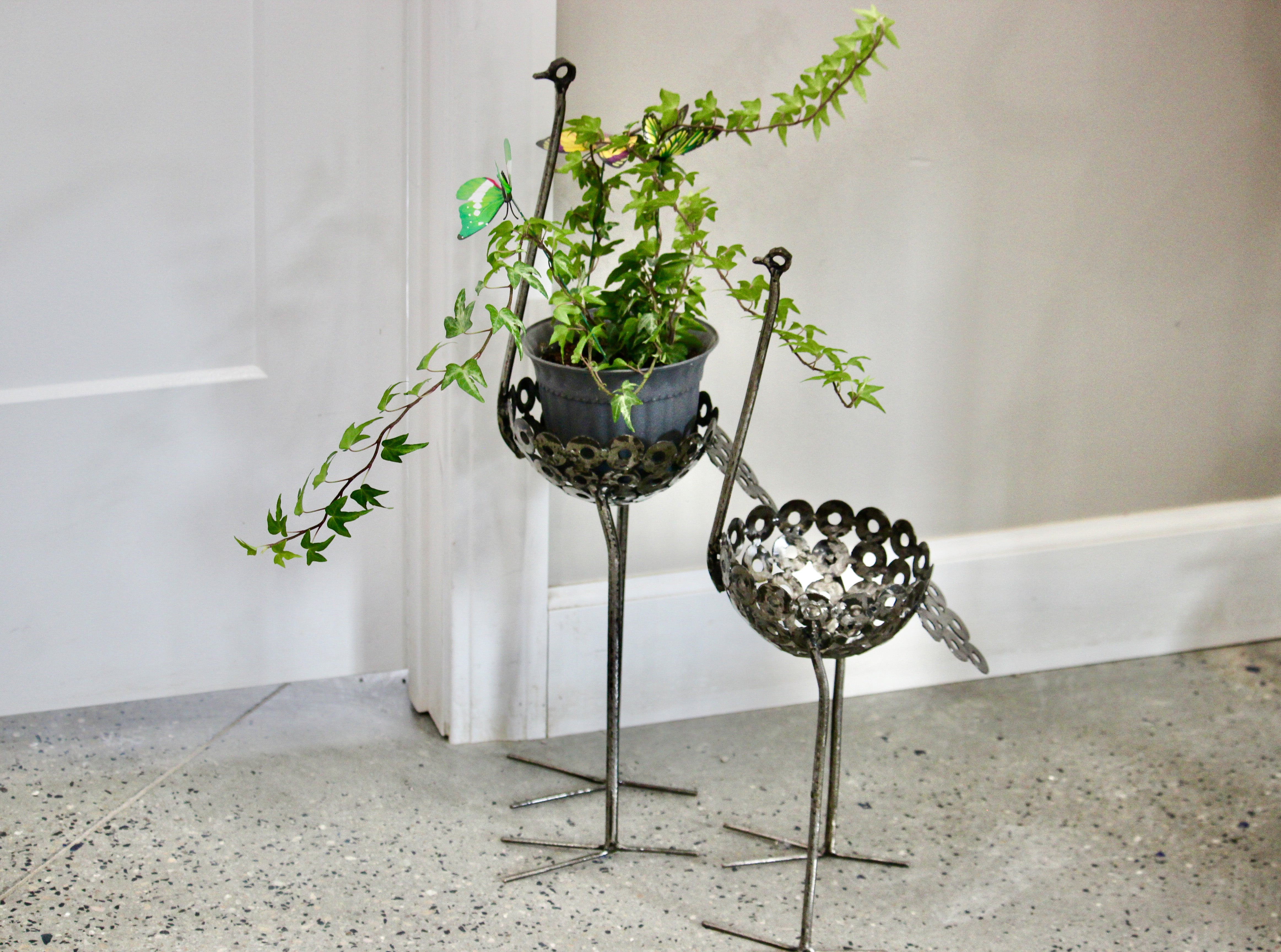 Recycled Metal Ostrich Planter II – Ikumba