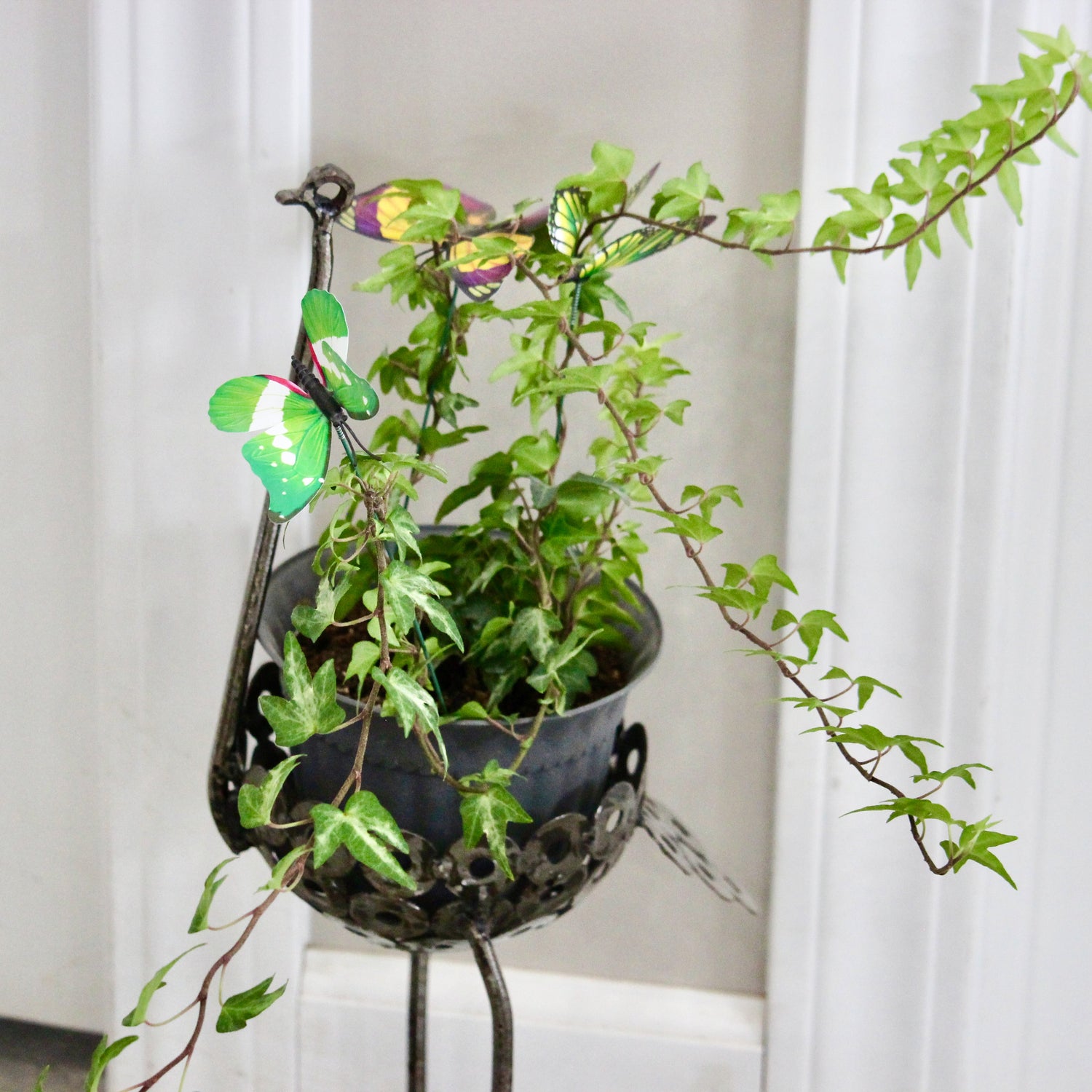 Recycled Metal Ostrich Bowl