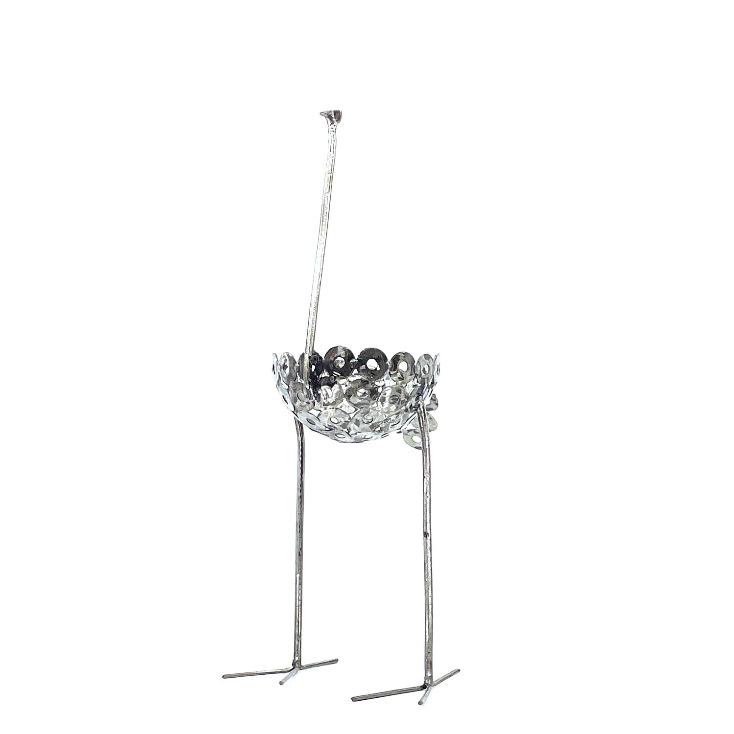 Recycled Metal Ostrich Bowl