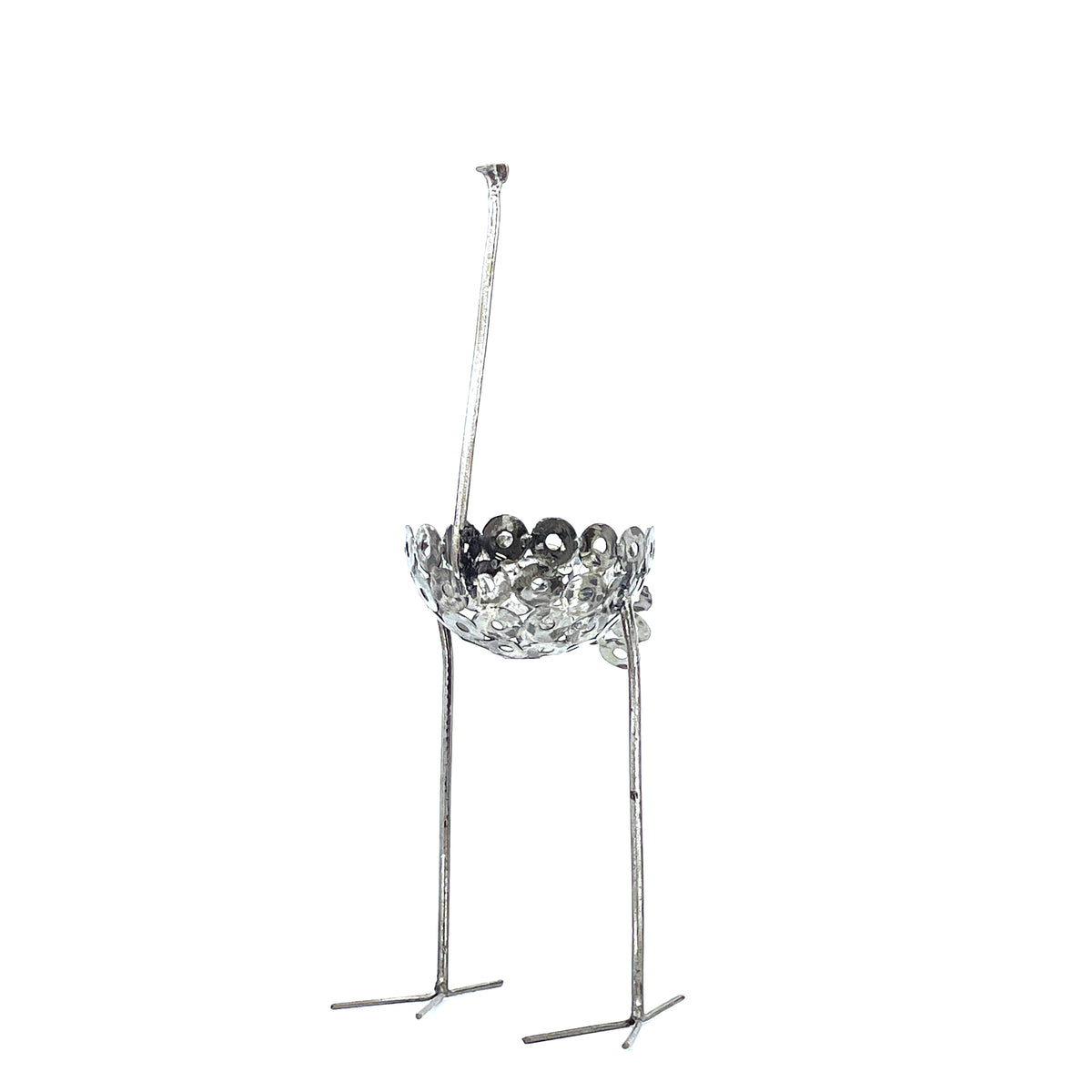 Recycled Metal Ostrich Bowl