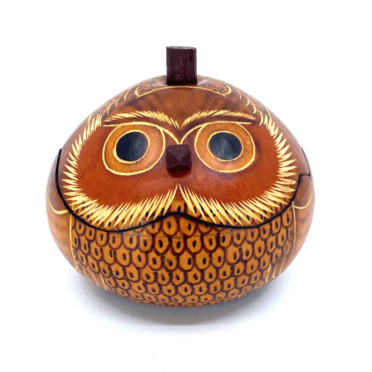 Blond Owl Petite Gourd Box