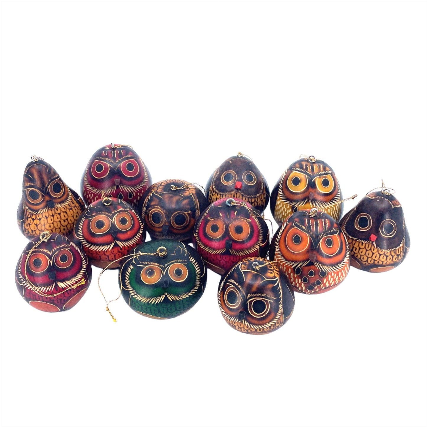 Owl Mini Gourd Ornaments