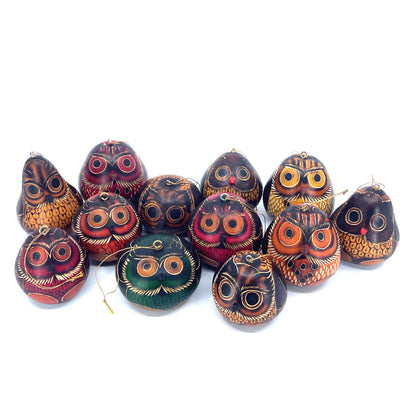 Owl Mini Gourd Ornaments