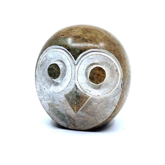 Shona Serpentine Stone Owl Sculpture