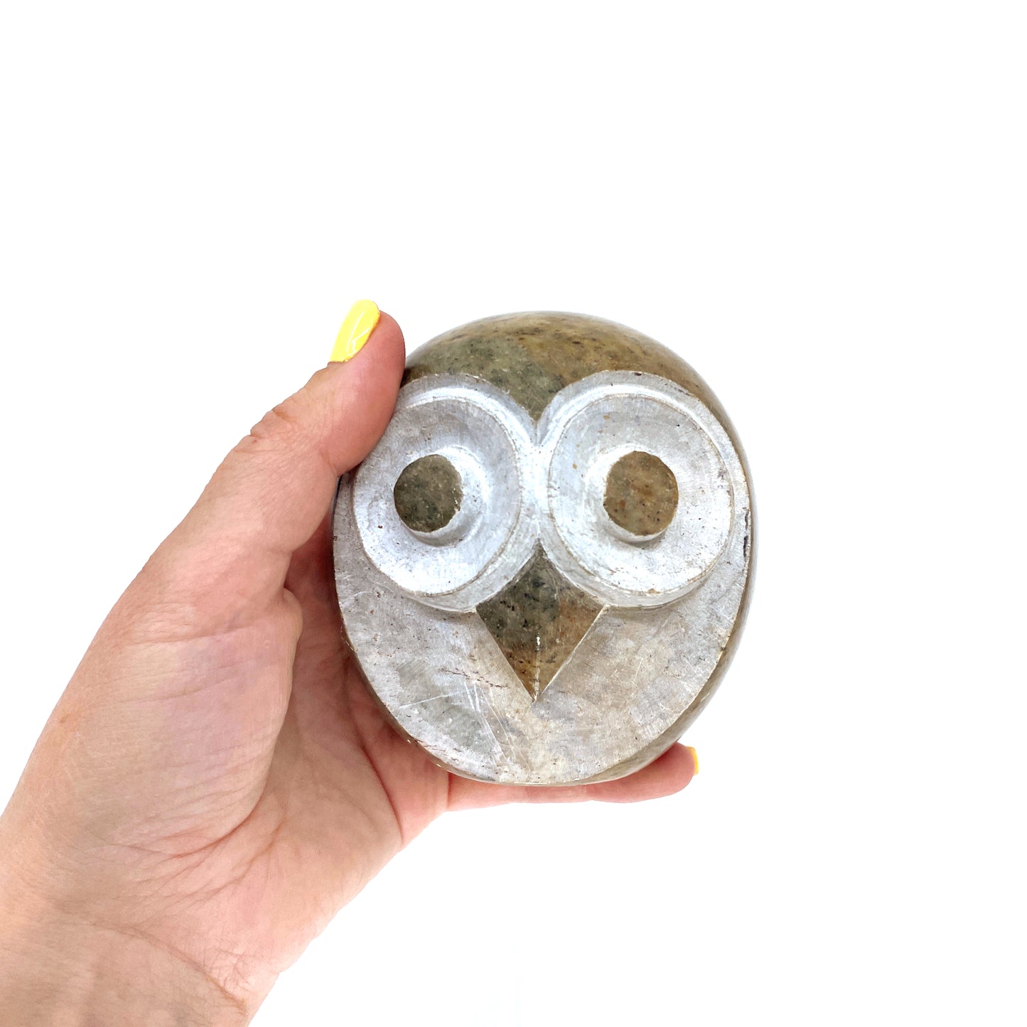 Shona Serpentine Stone Owl Sculpture