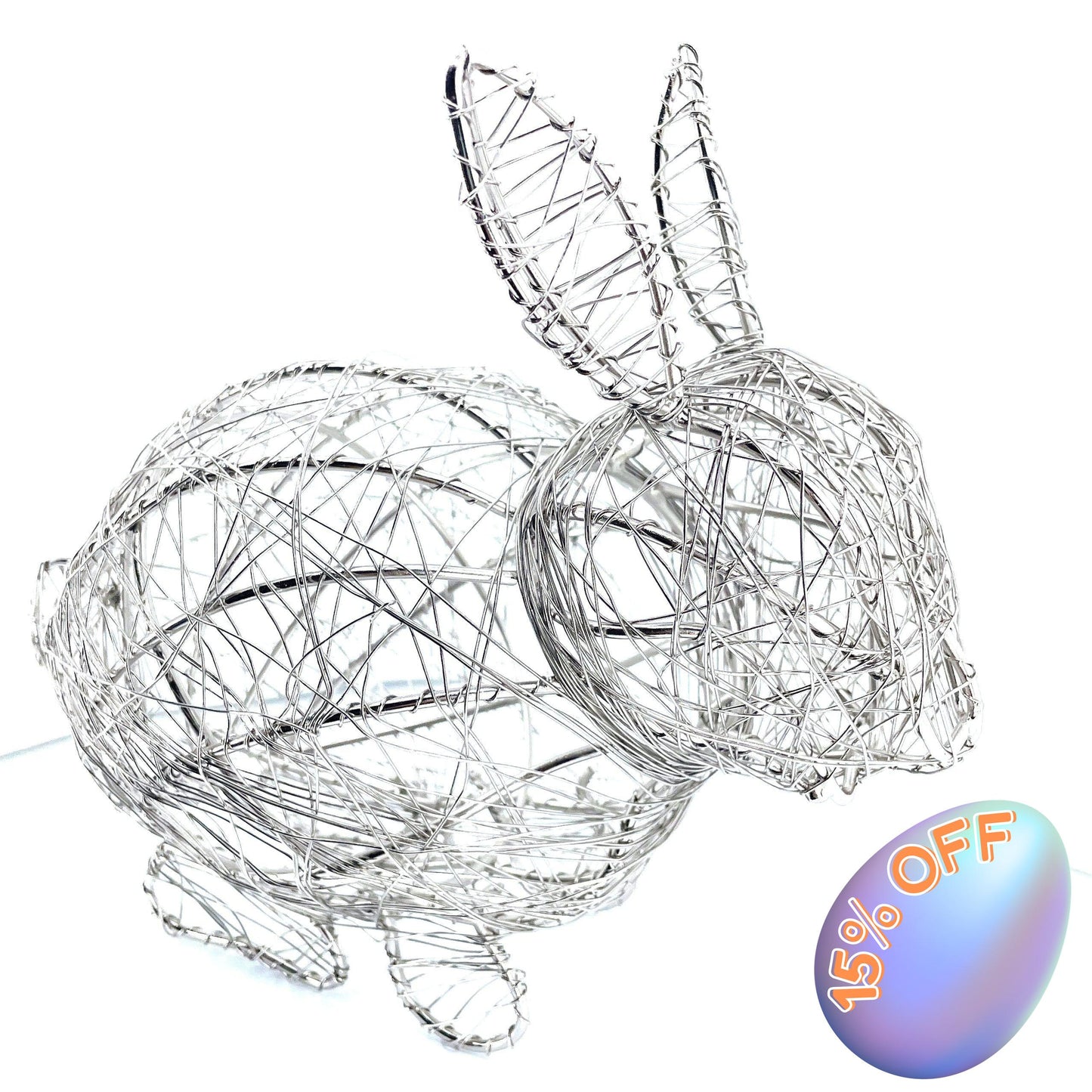 Silver Wrapped Wire Bunny