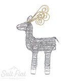 Gold Antler Wrapped Wire Reindeer