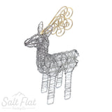 Gold Antler Wrapped Wire Reindeer