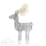 Gold Antler Wrapped Wire Reindeer