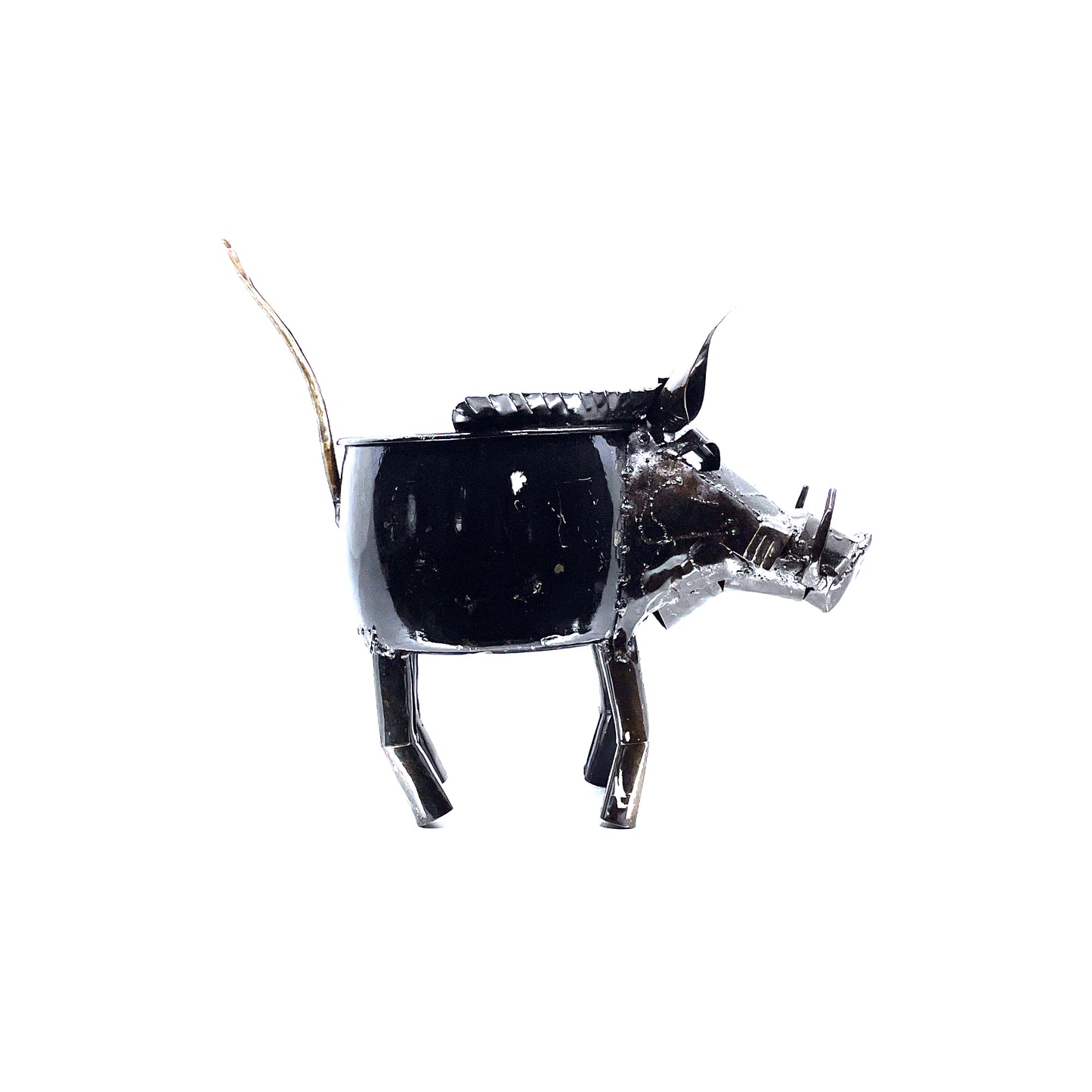 Zimbabwean Recycled Cook Pot Wart Hog Planters