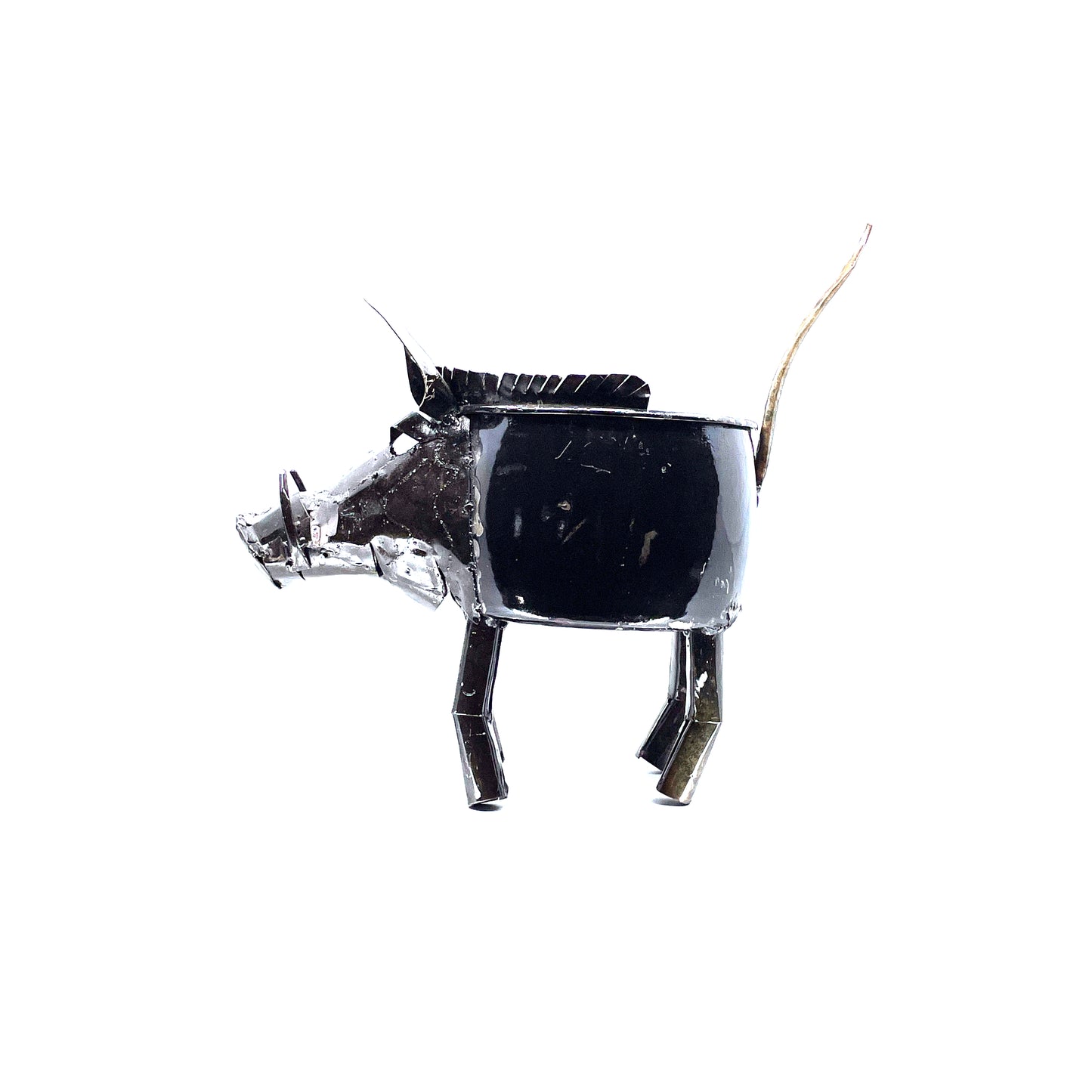 Zimbabwean Recycled Cook Pot Wart Hog Planters