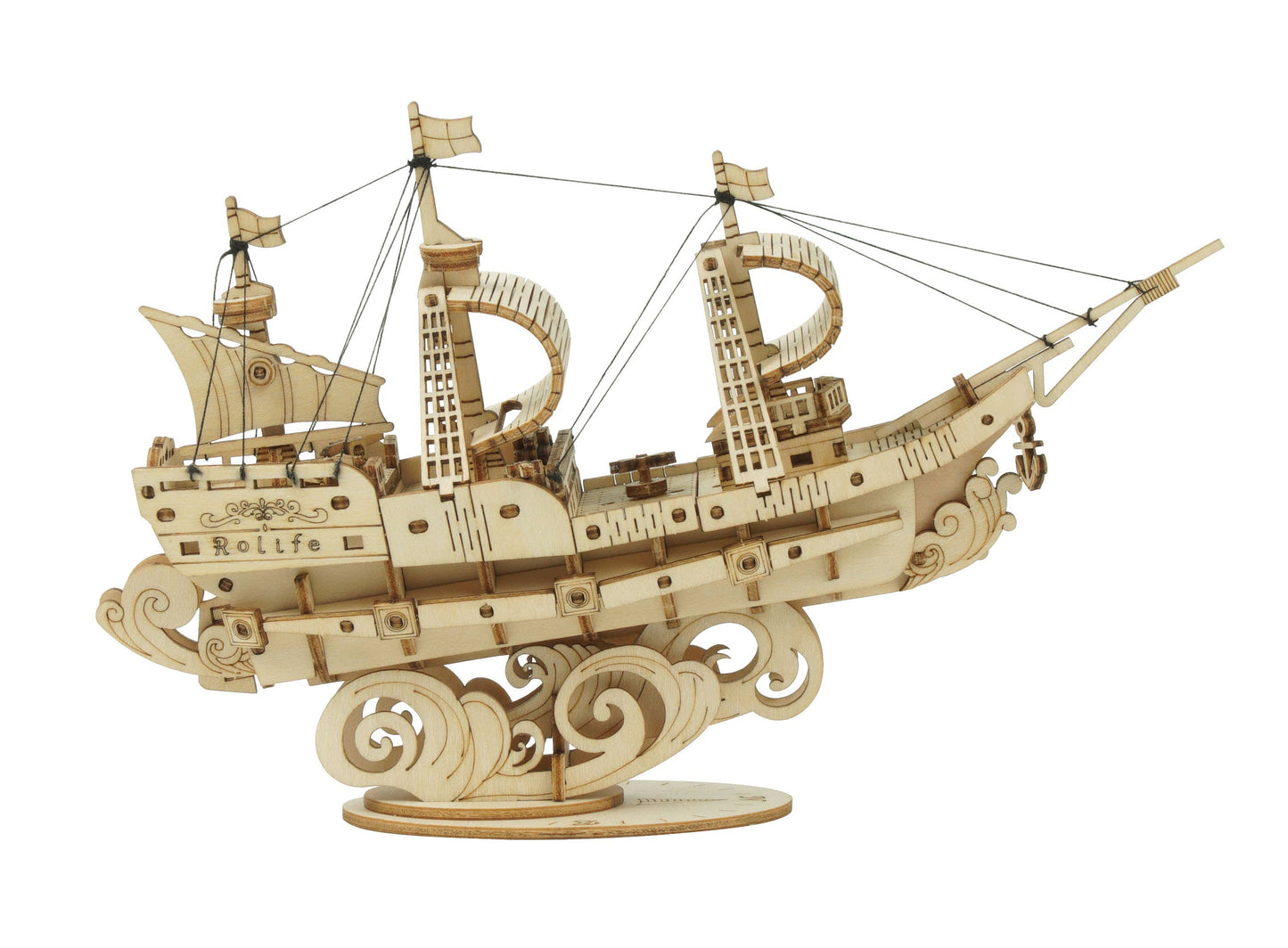Sailing Ship 3D Wooden Model